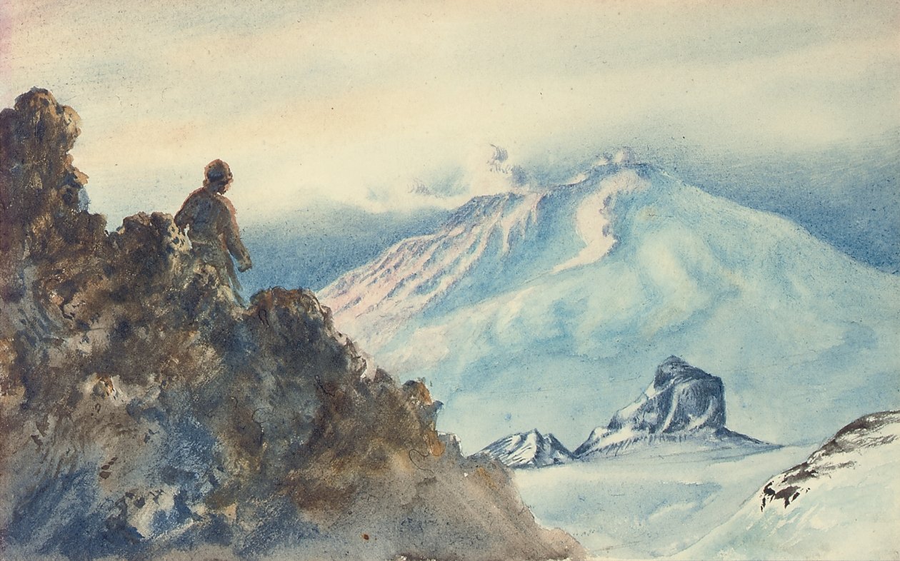 Mount Erebus en Castle Rock door Edward Adrian Wilson