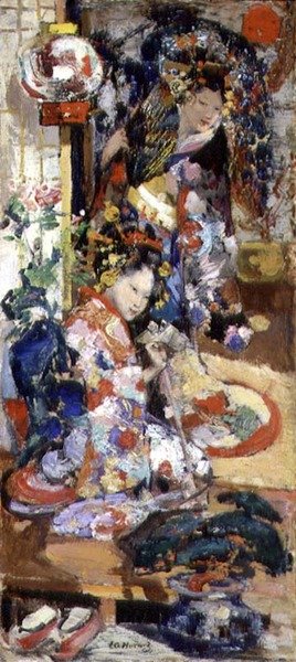 Japanse meisjes door Edward Atkinson Hornel