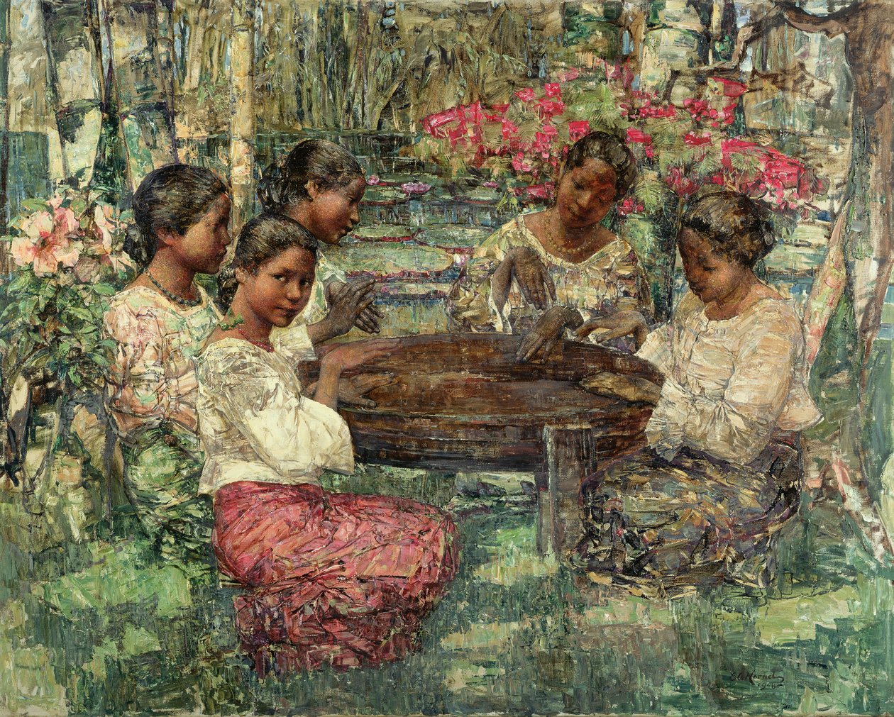 Tom-Tom spelers, Ceylon door Edward Atkinson Hornel