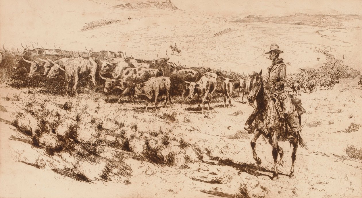 Trail Herd (nr. 2) door Edward Borein