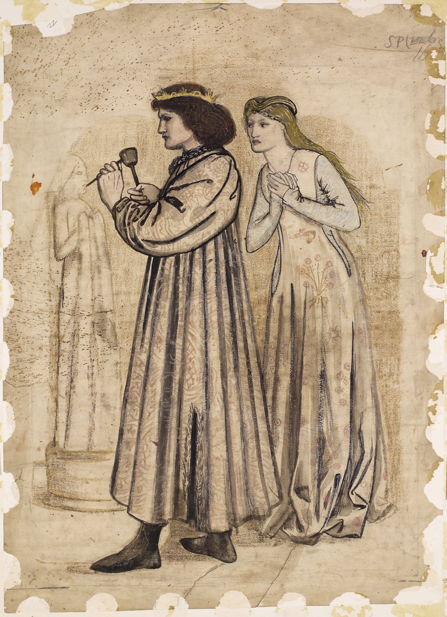 De huwelijksreis van koning René - Beeldhouwwerk door Edward Burne Jones