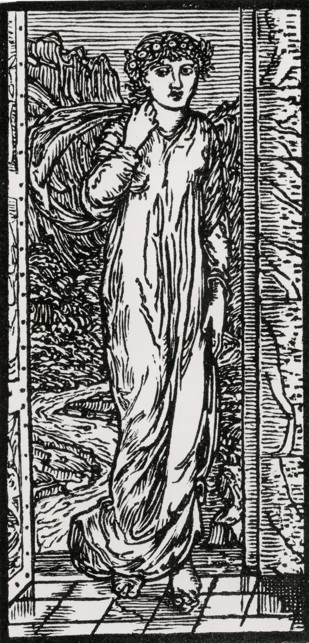 Psyche in de tuin door Edward Coley (after) Burne Jones