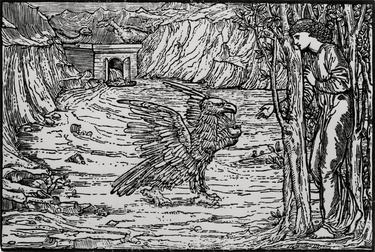 Het Zwarte Water door Edward Coley (after) Burne Jones