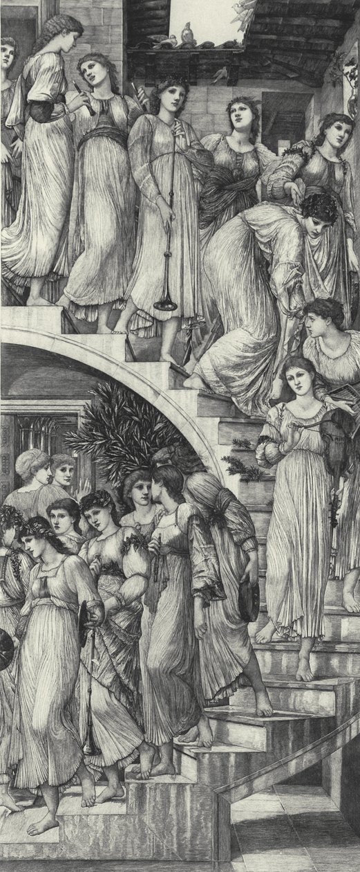 De gouden trappen door Edward Coley (after) Burne Jones