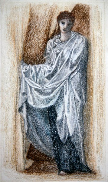 Vrouw in een klassieke gewaad door Edward Coley Burne Jones
