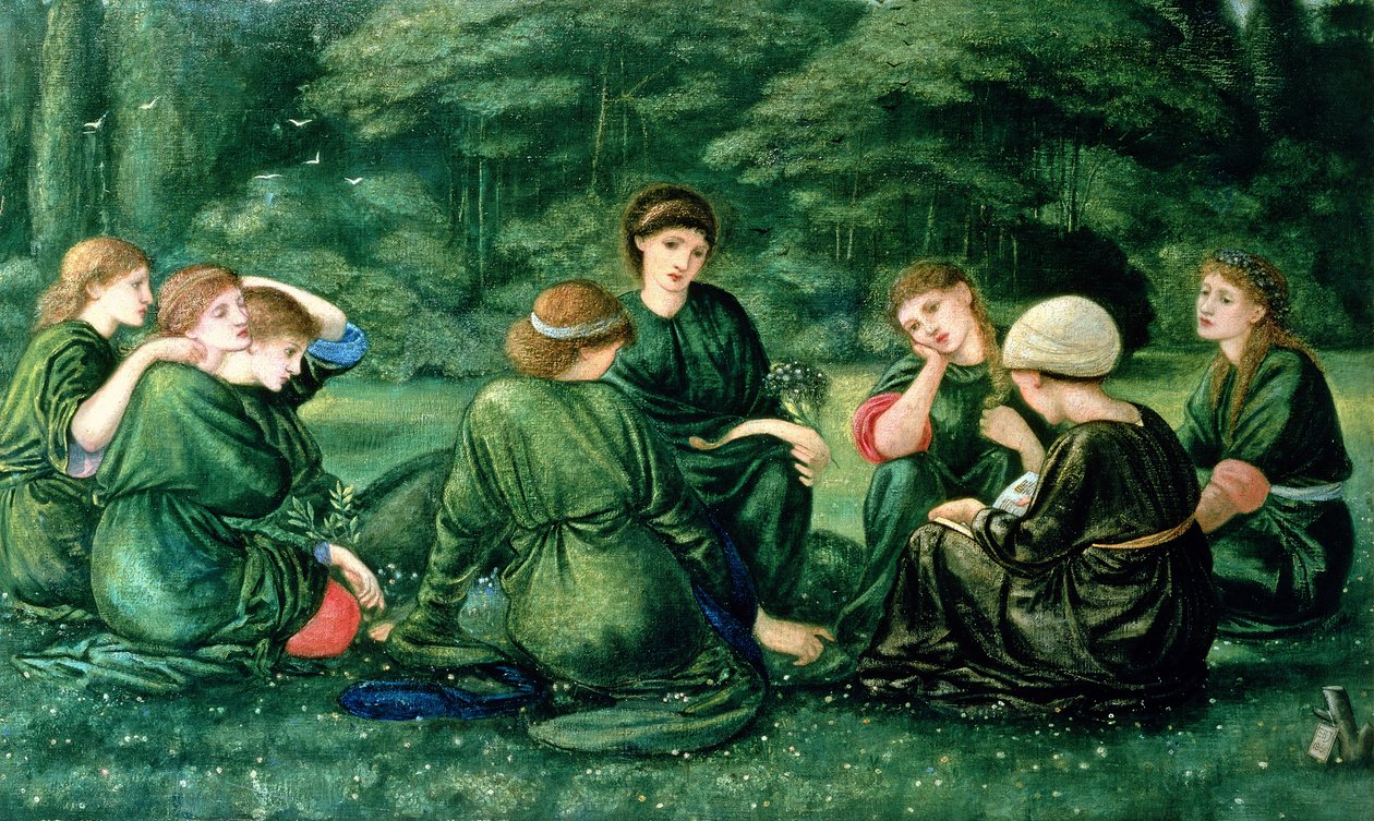 Groene zomer door Edward Burne Jones