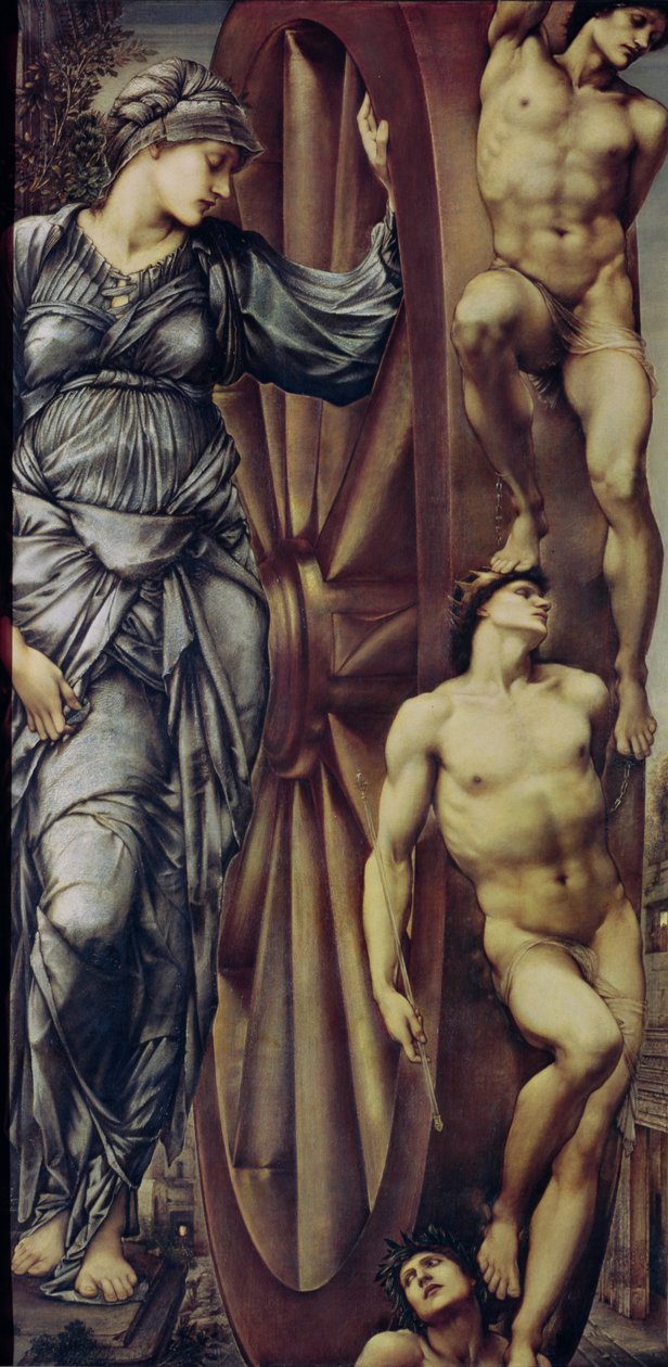 Het rad van fortuin door Edward Burne Jones