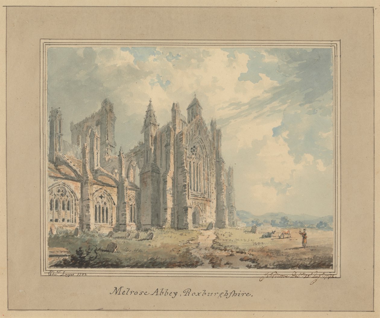 Melrose Abbey, Roxburghshire door Edward Dayes