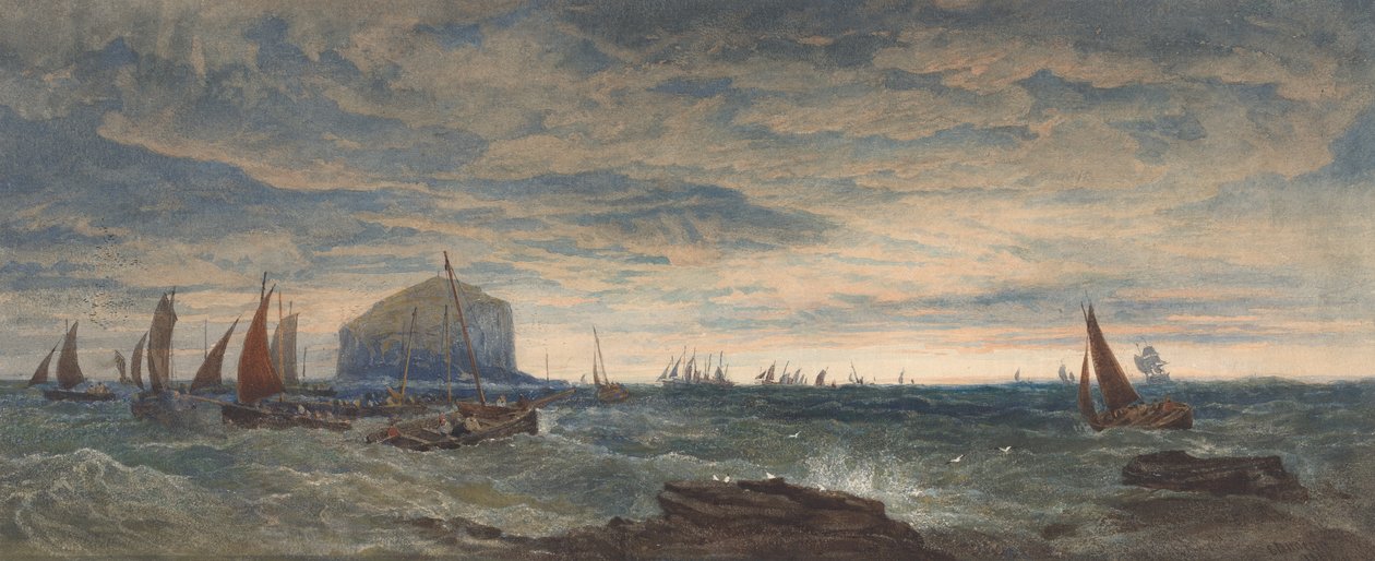 De Bass Rock bij Dageraad door Edward Duncan