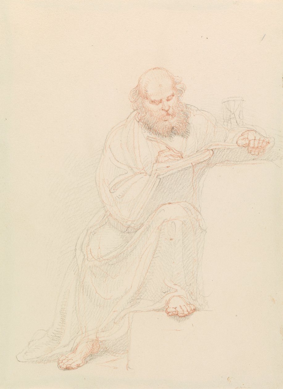 Sint Hiëronymus schrijvend door Edward Francis Burney