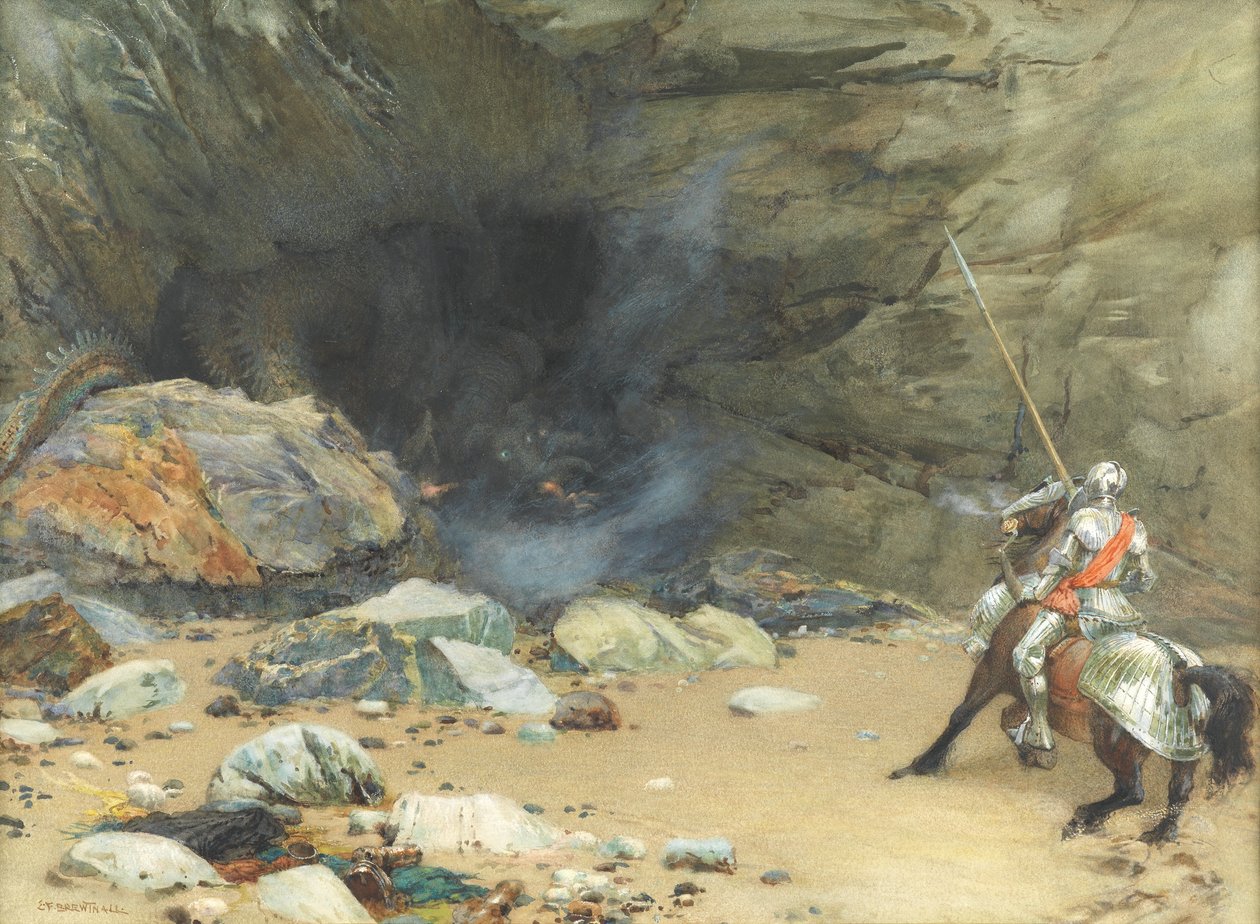 De drakengrot door Edward Frederick Brewtnall