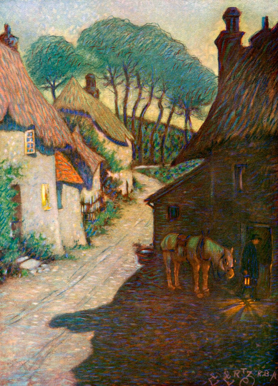 Thurlestone Village, Zuid-Devon, 1924-1926 door Edward Frederick Ertz