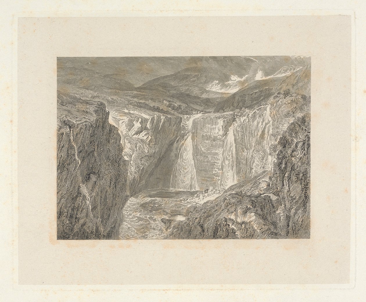 Waterval van de Tees door Edward Goodall