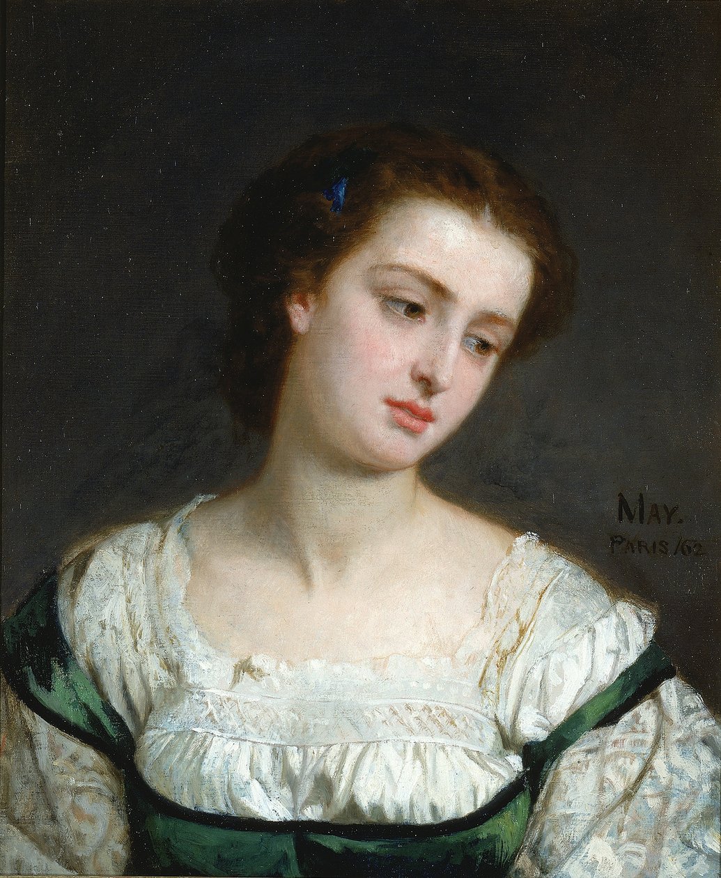 Portret van een jonge vrouw door Edward Harrison May