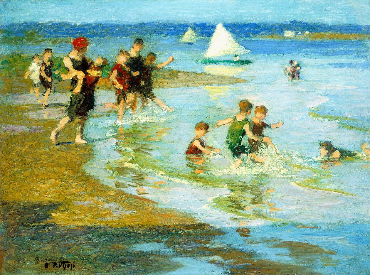 Kinderen die op het Strand Spelen door Edward Henry Potthast