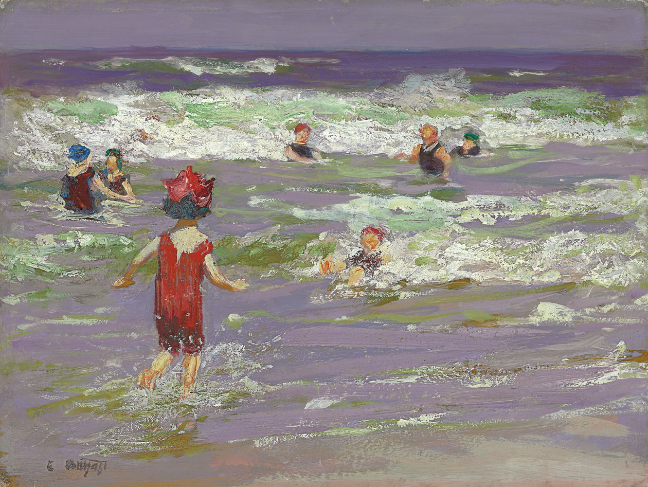 Kleine zeezwemmer door Edward Henry Potthast
