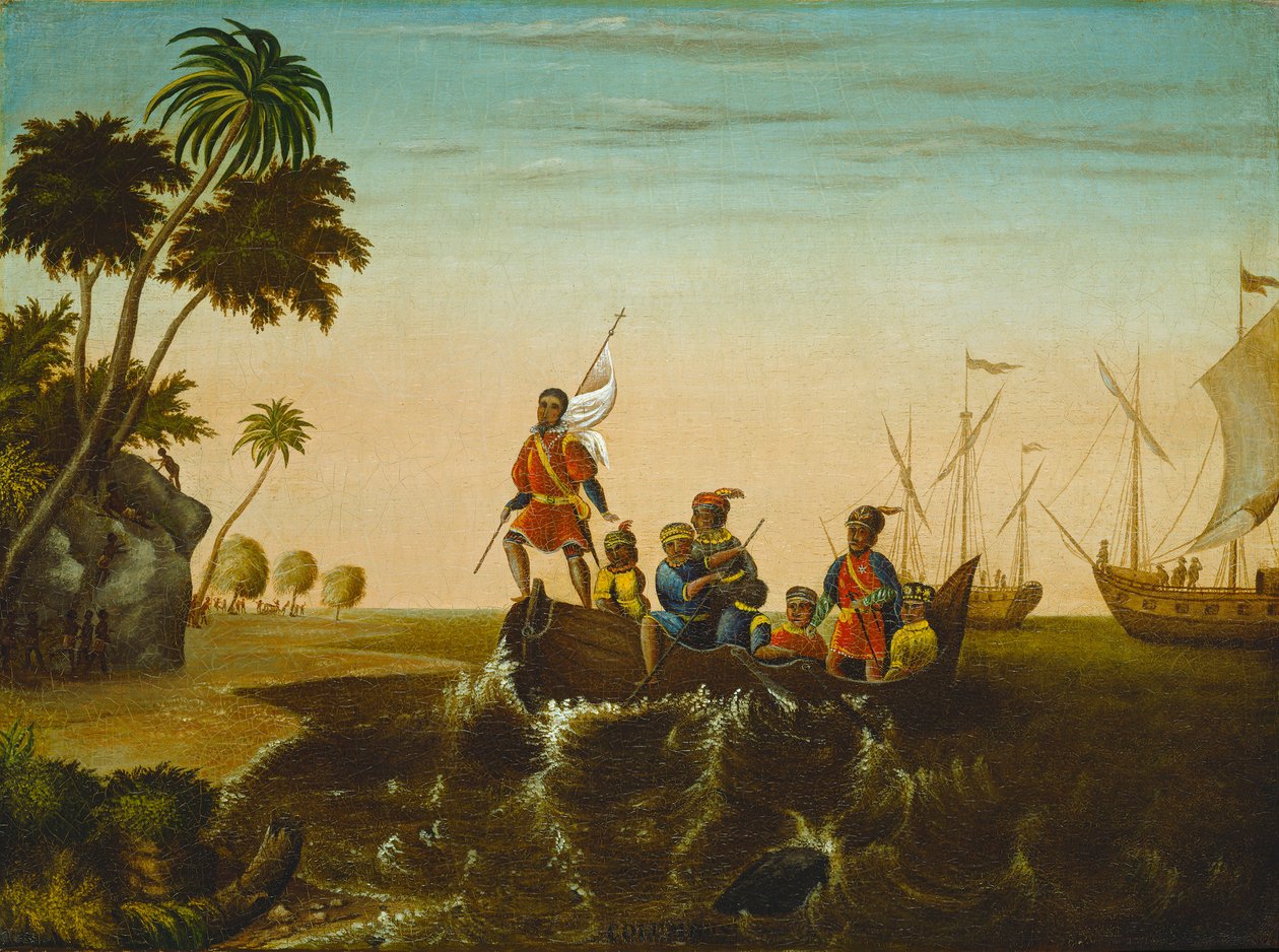 De landing van Columbus, c.1837 door Edward Hicks