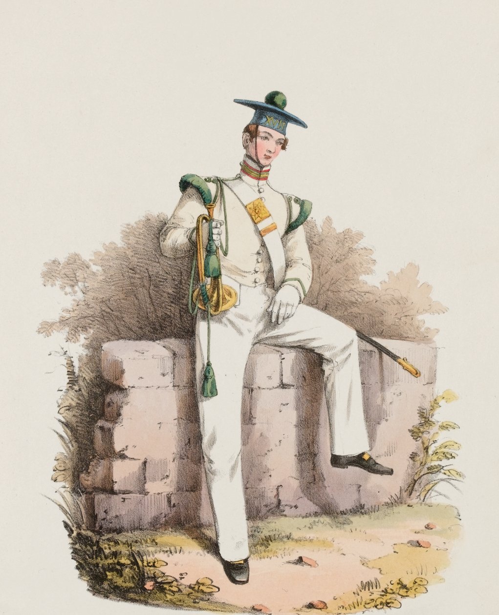 Trompetter van de zeventiende, ongedresseerd door Edward Hull