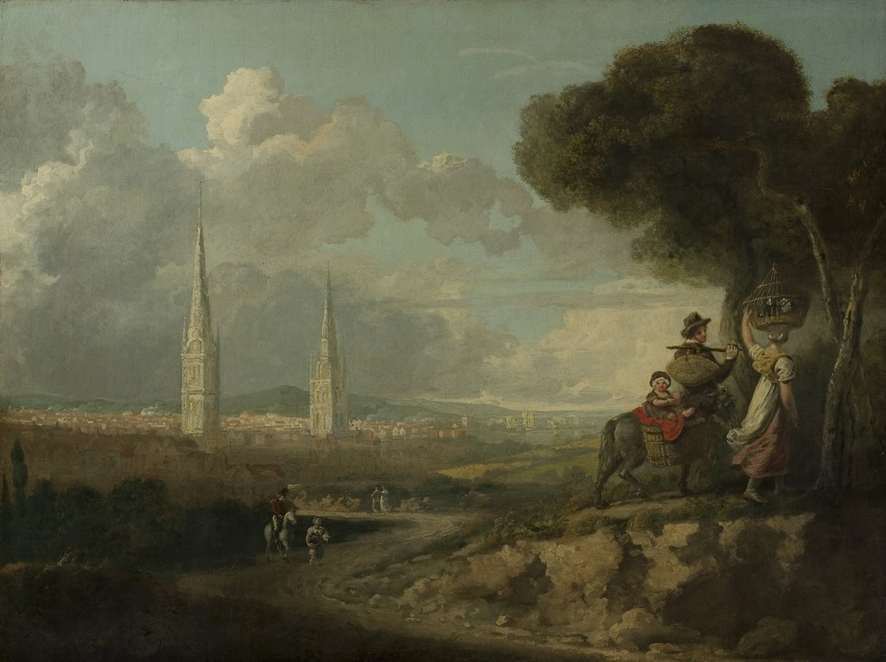 Coventry vanuit Hillfields, ca. 1807 door Edward Junior Rudge
