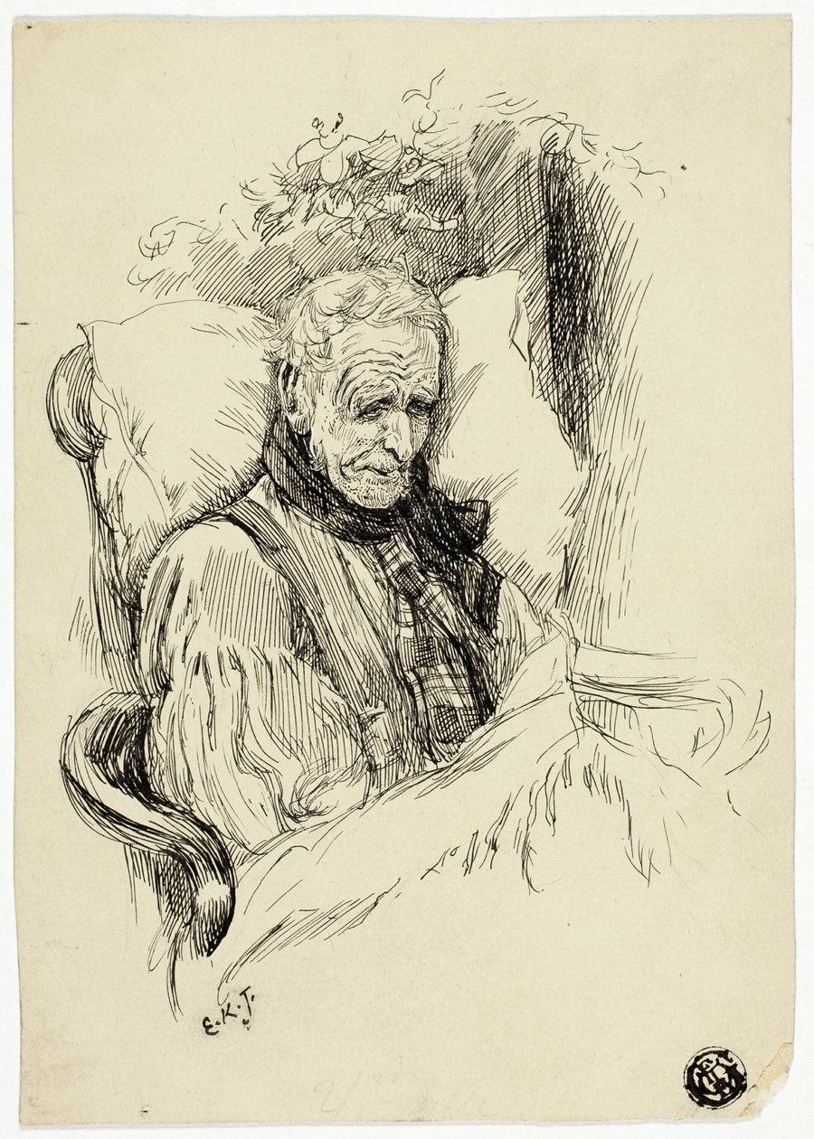 Stervende oude man door Edward Killingworth Johnson