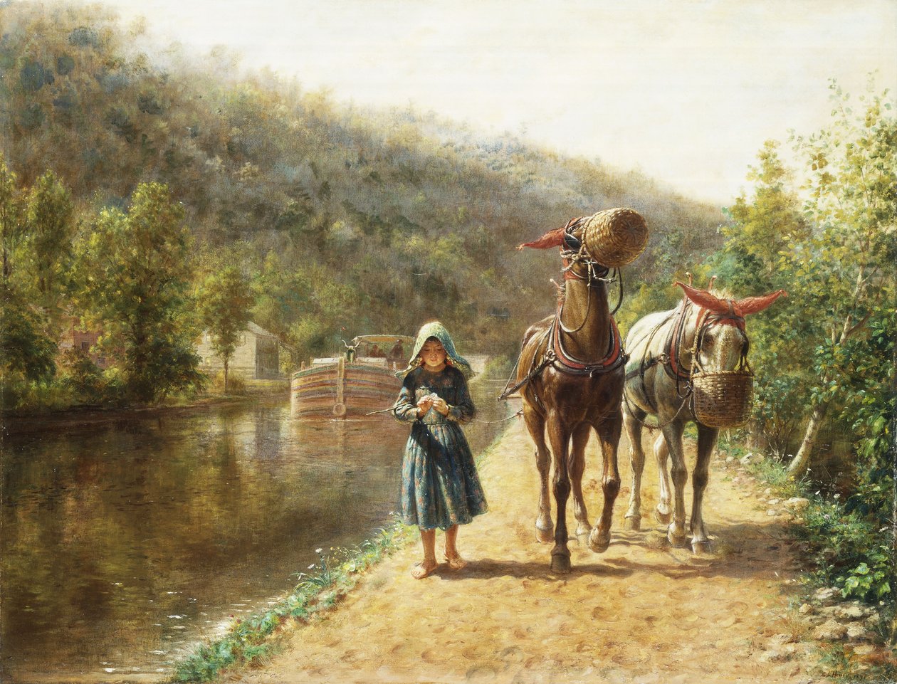 Op het jaagpad door Edward Lamson Henry