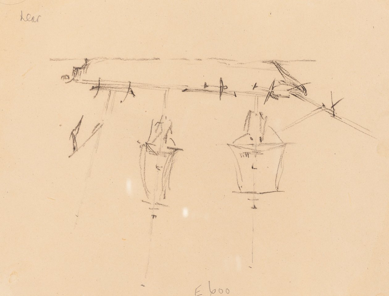 Een zeilschip [verso] door Edward Lear