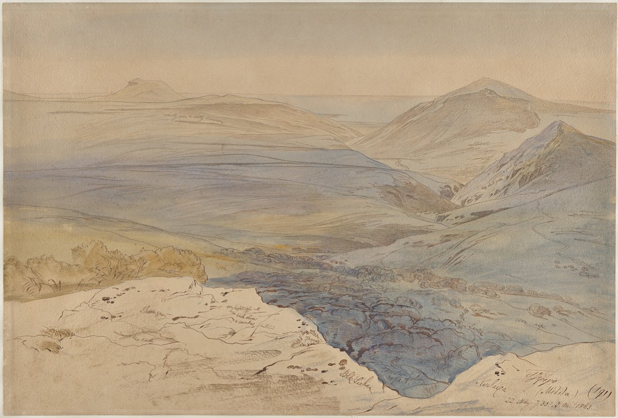 Uitzicht op Kythera, Griekenland door Edward Lear