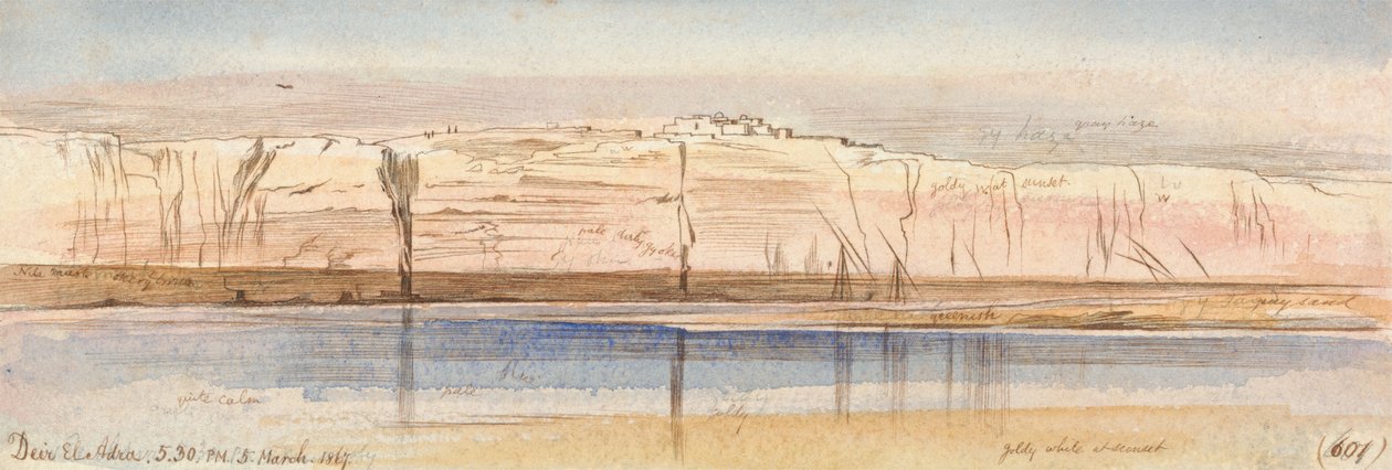 Deir El Adra door Edward Lear