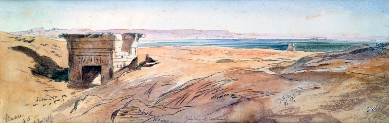 Dendera, 1867 door Edward Lear