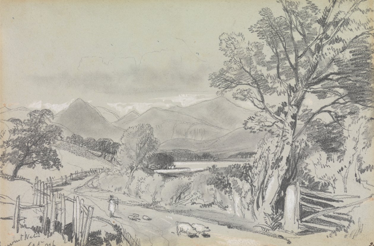Derwentwater, september 1836 door Edward Lear