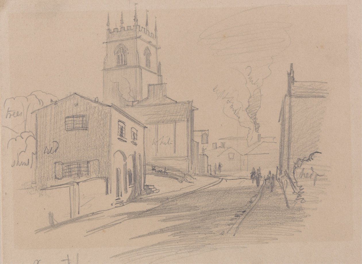 Engels plattelandsstadje door Edward Lear