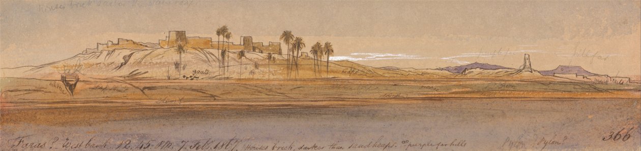 Faras Westelijke Jordaanoever door Edward Lear