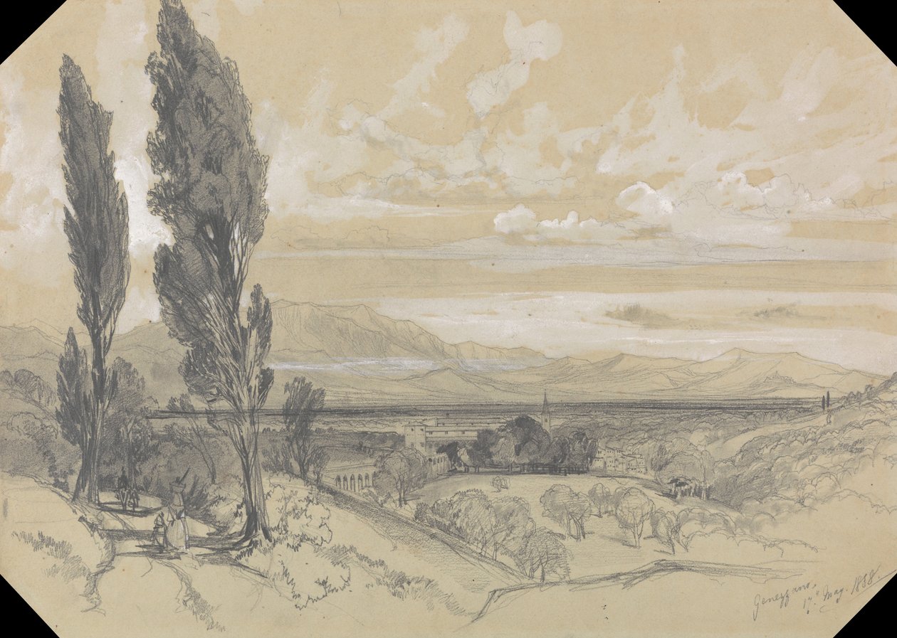 Genezzano, 17 mei 1838 door Edward Lear