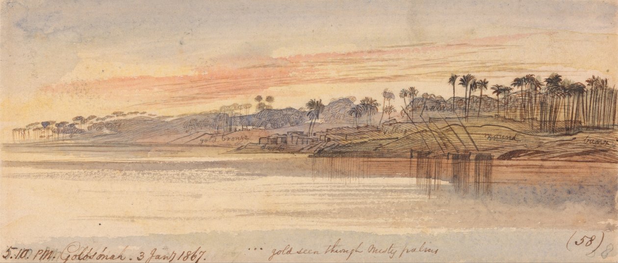 Golosoneh, 5:10 p.m., 3 januari 1867 (58) door Edward Lear
