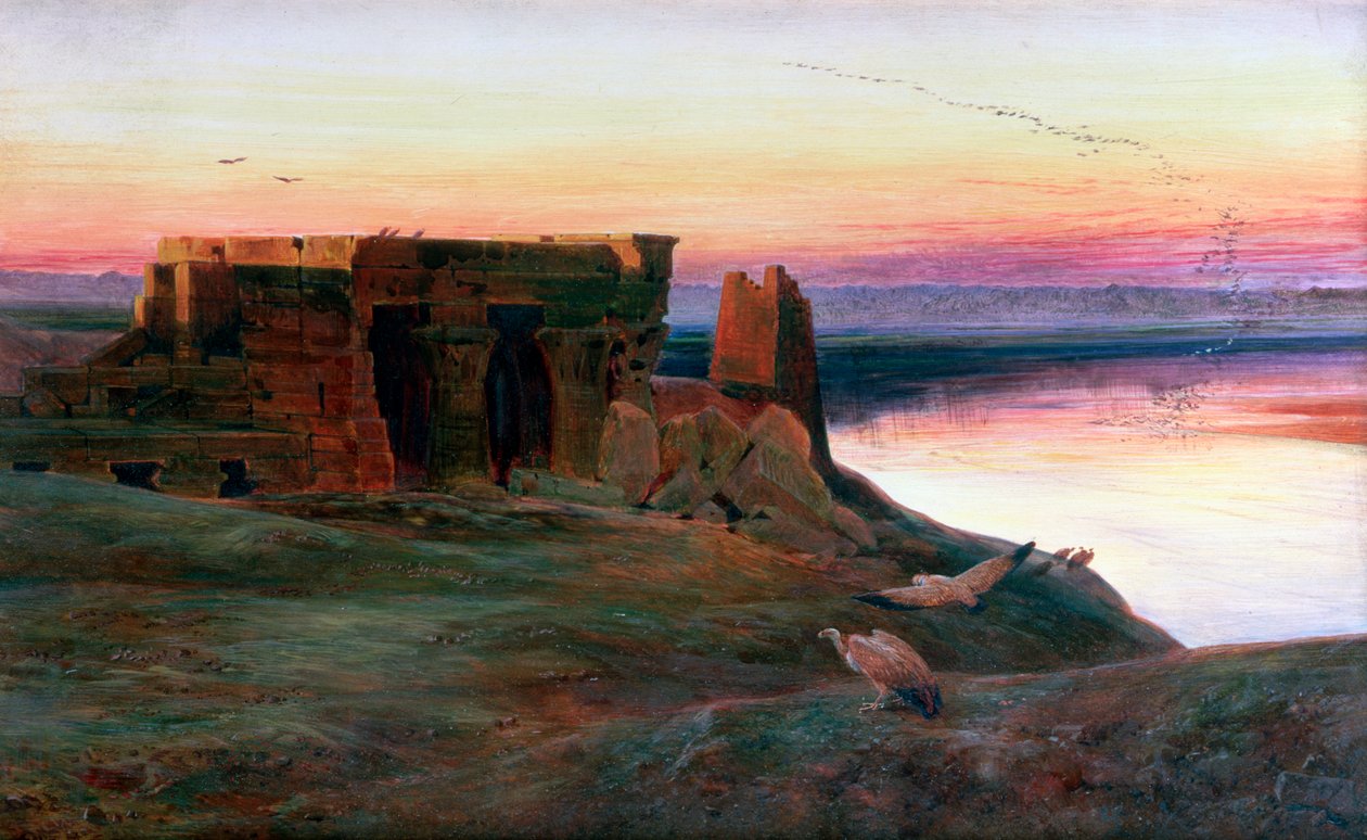 Kom Ombo Tempel, Egypte, 1856 door Edward Lear