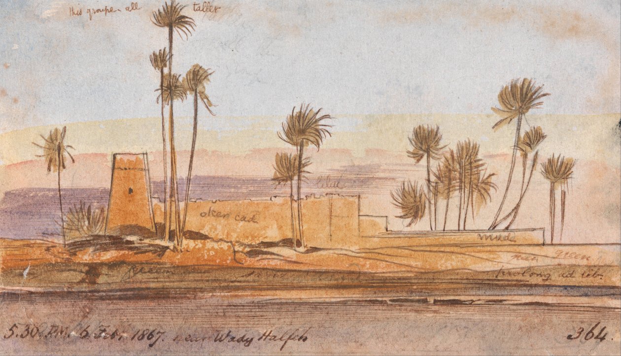 In de buurt van Wady Halfeh door Edward Lear