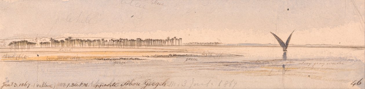 Tegenover Abu Girgeh door Edward Lear