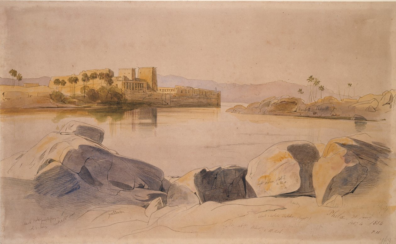 Philae, Egypte door Edward Lear