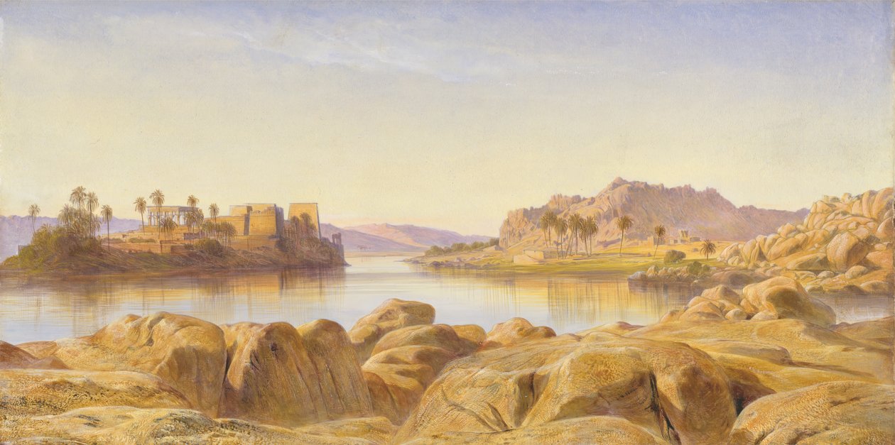 Philae, Egypte, 1863 door Edward Lear