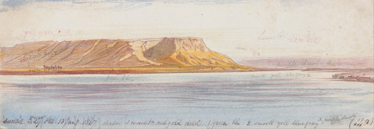Zonsondergang langs de Nijl door Edward Lear