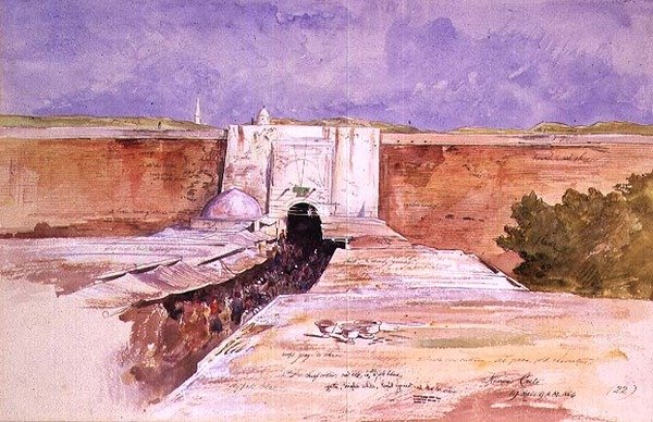 De Bazaar Kanea, Kreta door Edward Lear