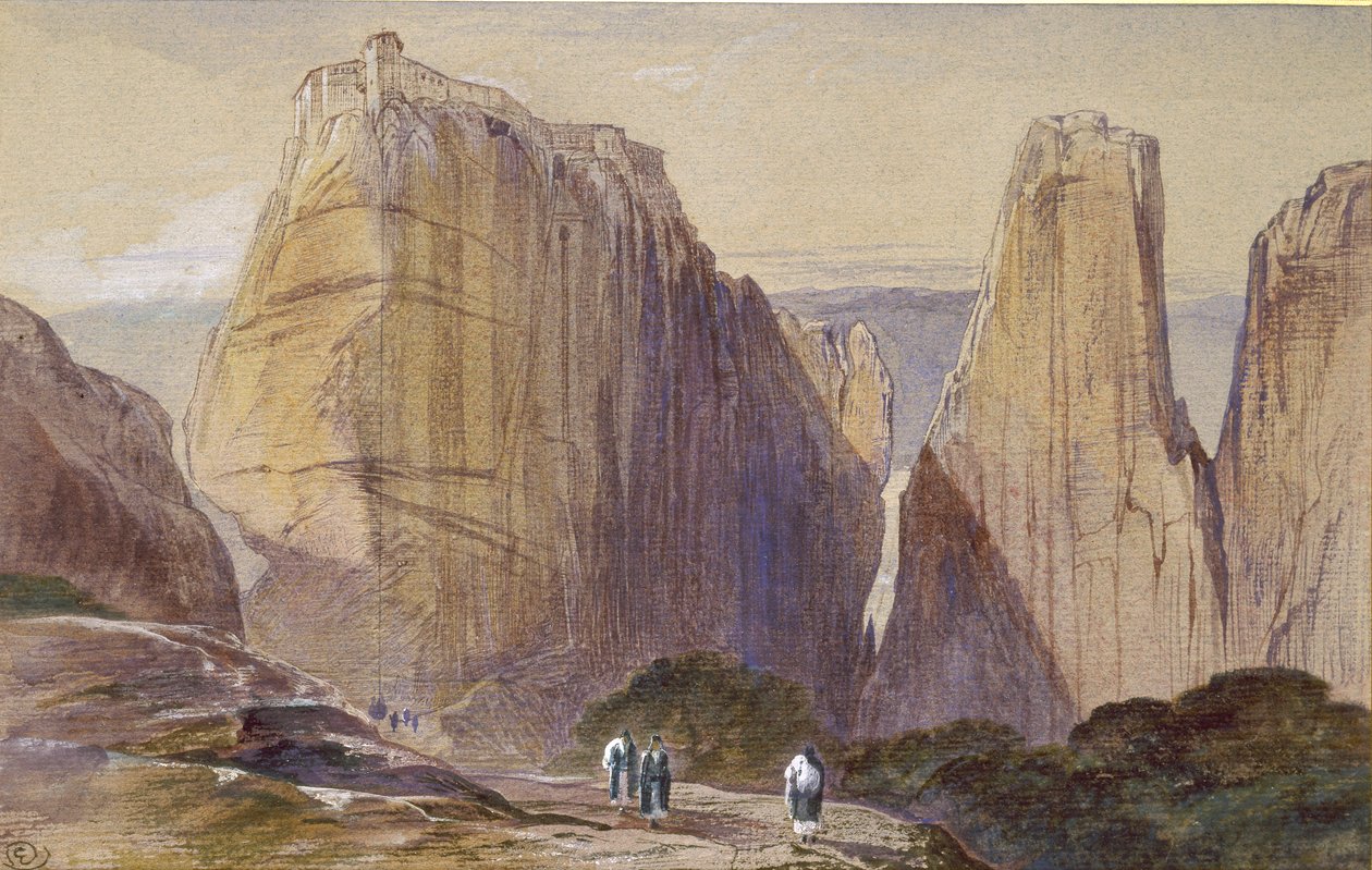 Het klooster van Meteora door Edward Lear