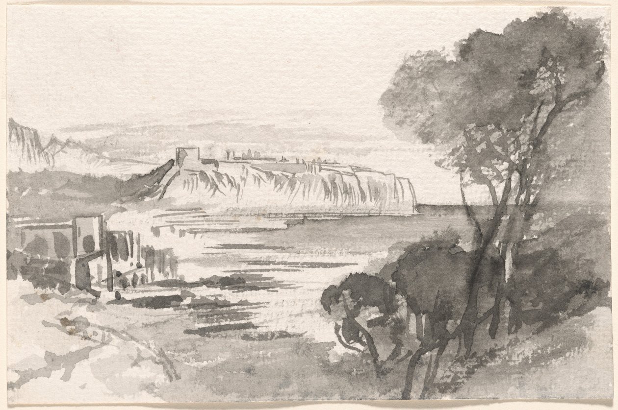 Uitzicht over een Baai Monaco, 1884-1885 door Edward Lear