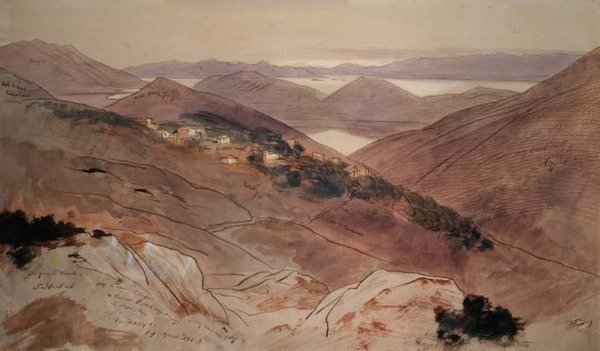 Dorp Katochori door Edward Lear