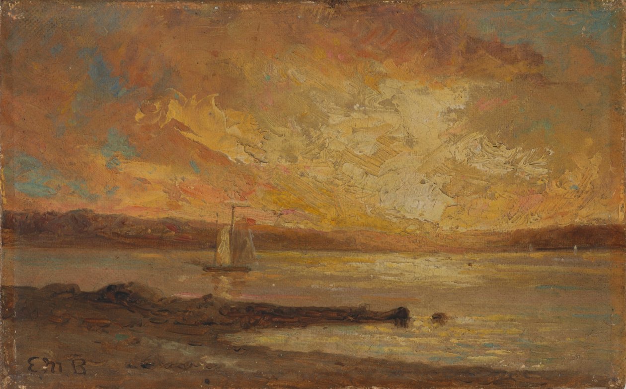 Boot op zee door Edward Mitchell Bannister