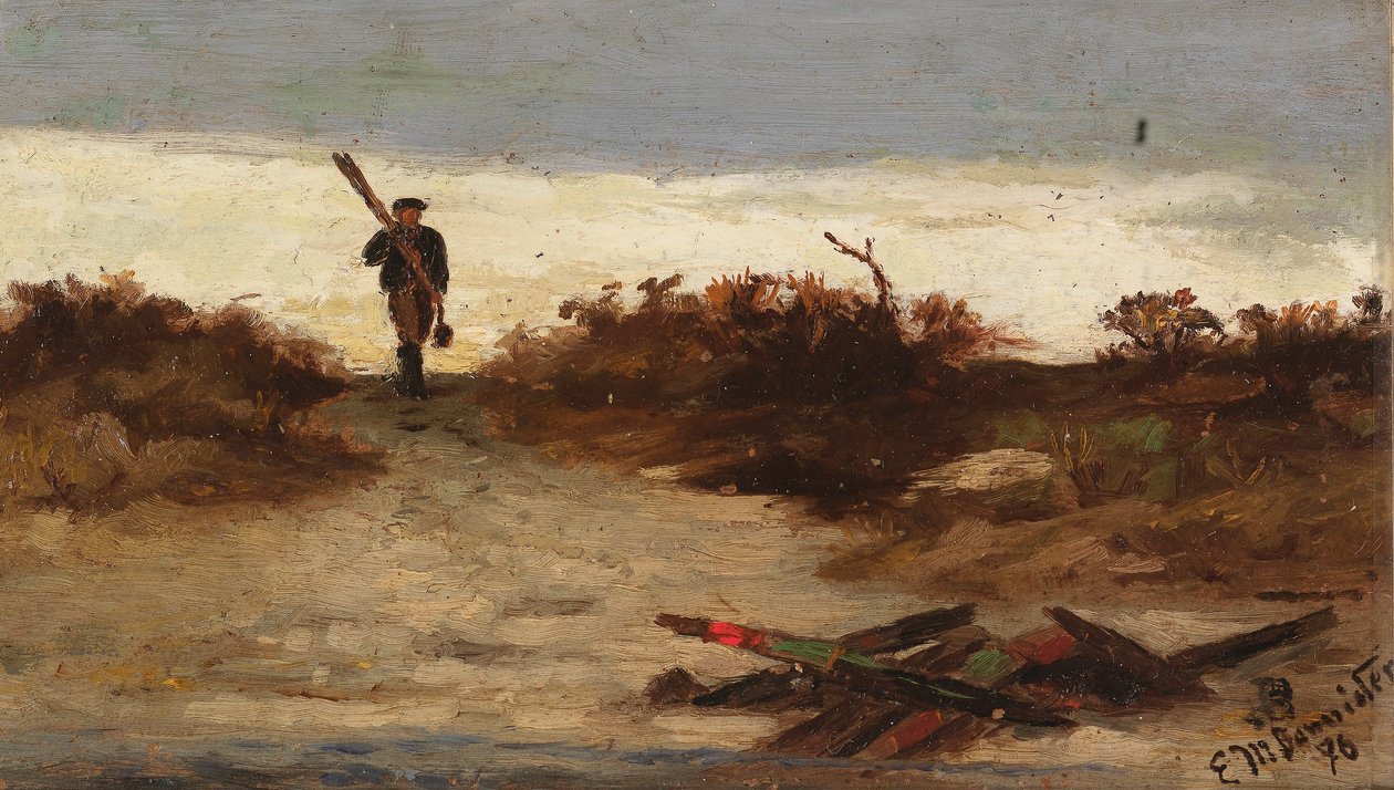 Visser te water door Edward Mitchell Bannister