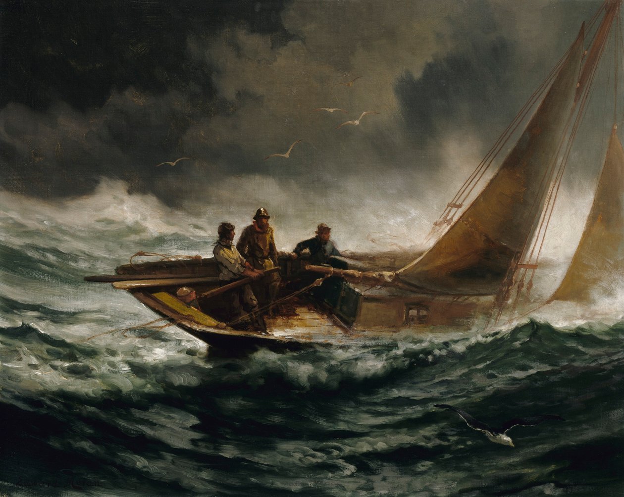 Een storm uitrijden door Edward Moran