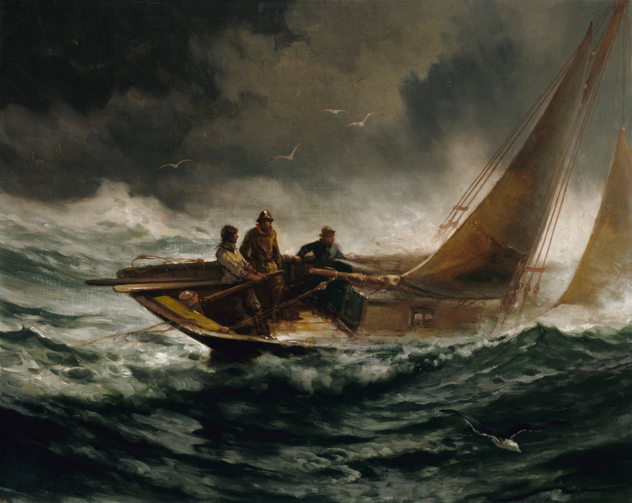Een storm uitzitten door Edward Moran