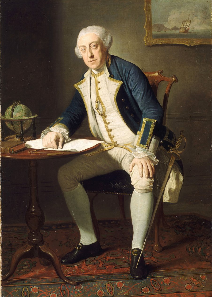 Kapitein Philip Affleck (1726-99) door Edward Penny