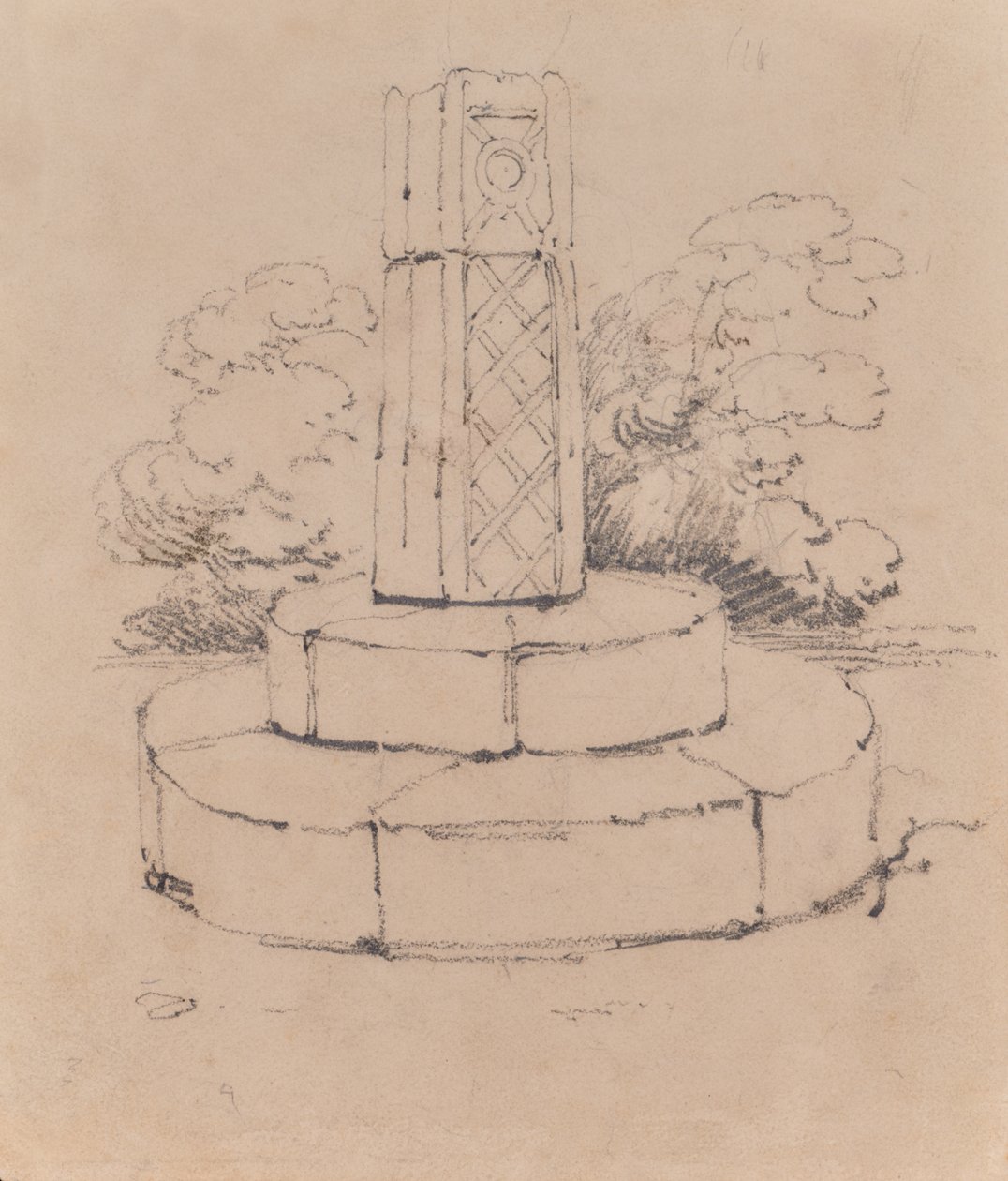 Monumentschets door Edward Pretty